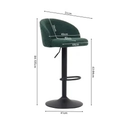 Barkrukken^Huisenthuis Barkruk Babet Bouclé – Set van 2 Groen