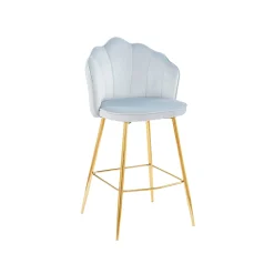 Barkrukken^Huisenthuis Barkruk Chanelle Velvet – Set van 2 Lichtgrijs