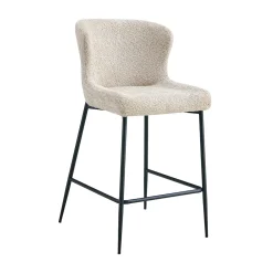 Barkrukken^Huisenthuis Barkruk Jolie Bouclé Beige – Set van 2