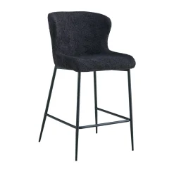 Barkrukken^Huisenthuis Barkruk Jolie Bouclé Donkergrijs – Set van 2