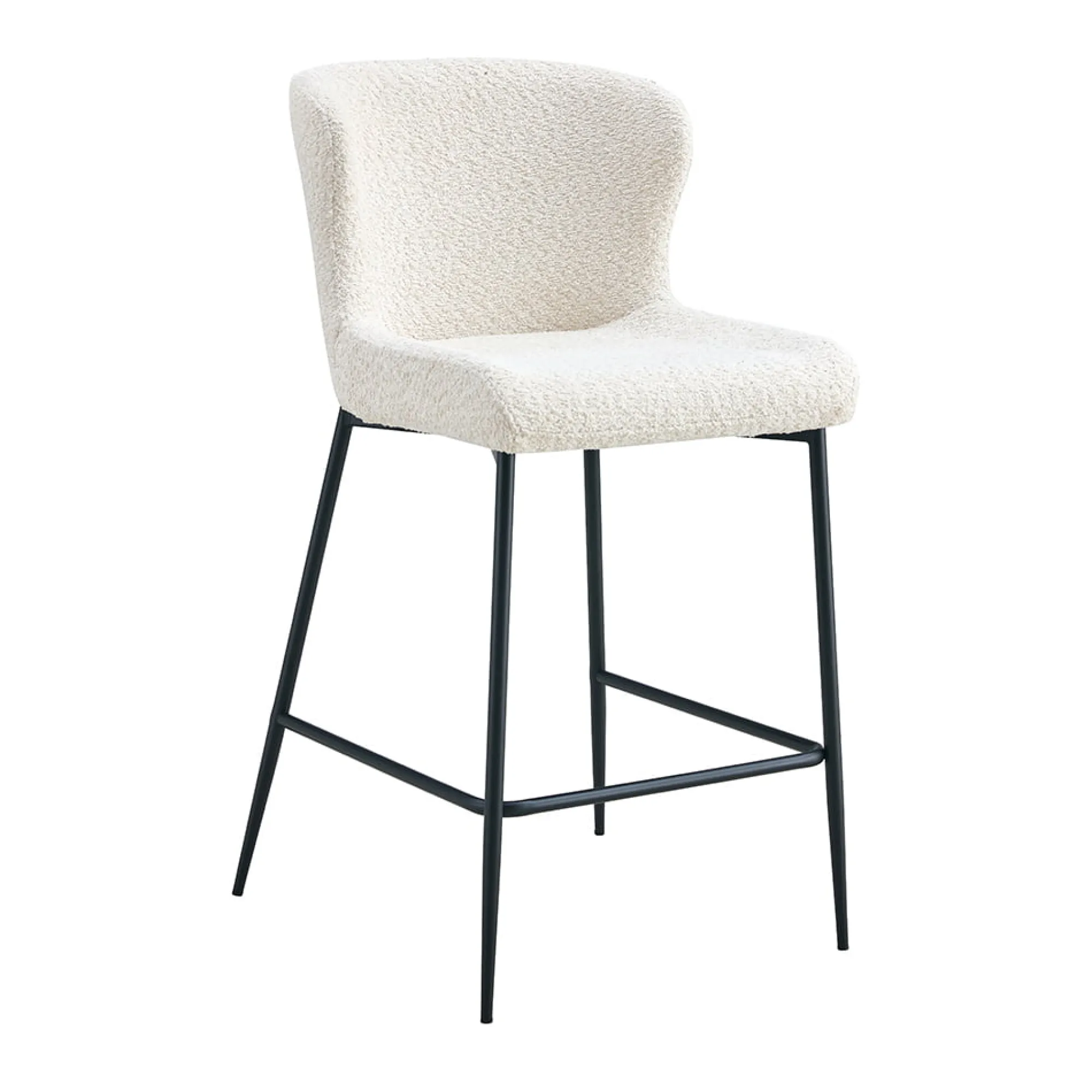 Barkrukken^Huisenthuis Barkruk Jolie Bouclé Ecru – Set van 2