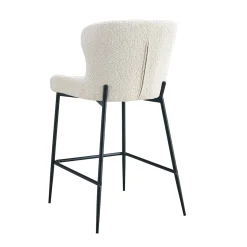 Barkrukken^Huisenthuis Barkruk Jolie Bouclé Ecru – Set van 2