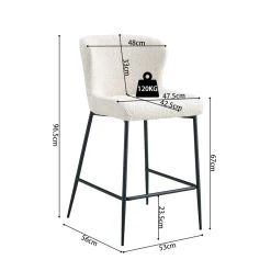 Barkrukken^Huisenthuis Barkruk Jolie Bouclé Ecru – Set van 2