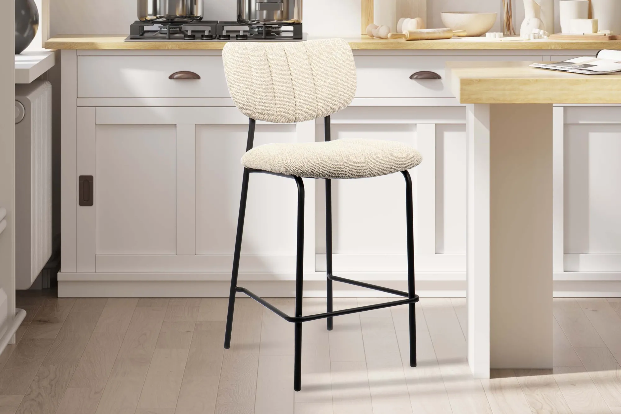 Barkrukken^Huisenthuis Barkruk Lidy Beige – Set van 2
