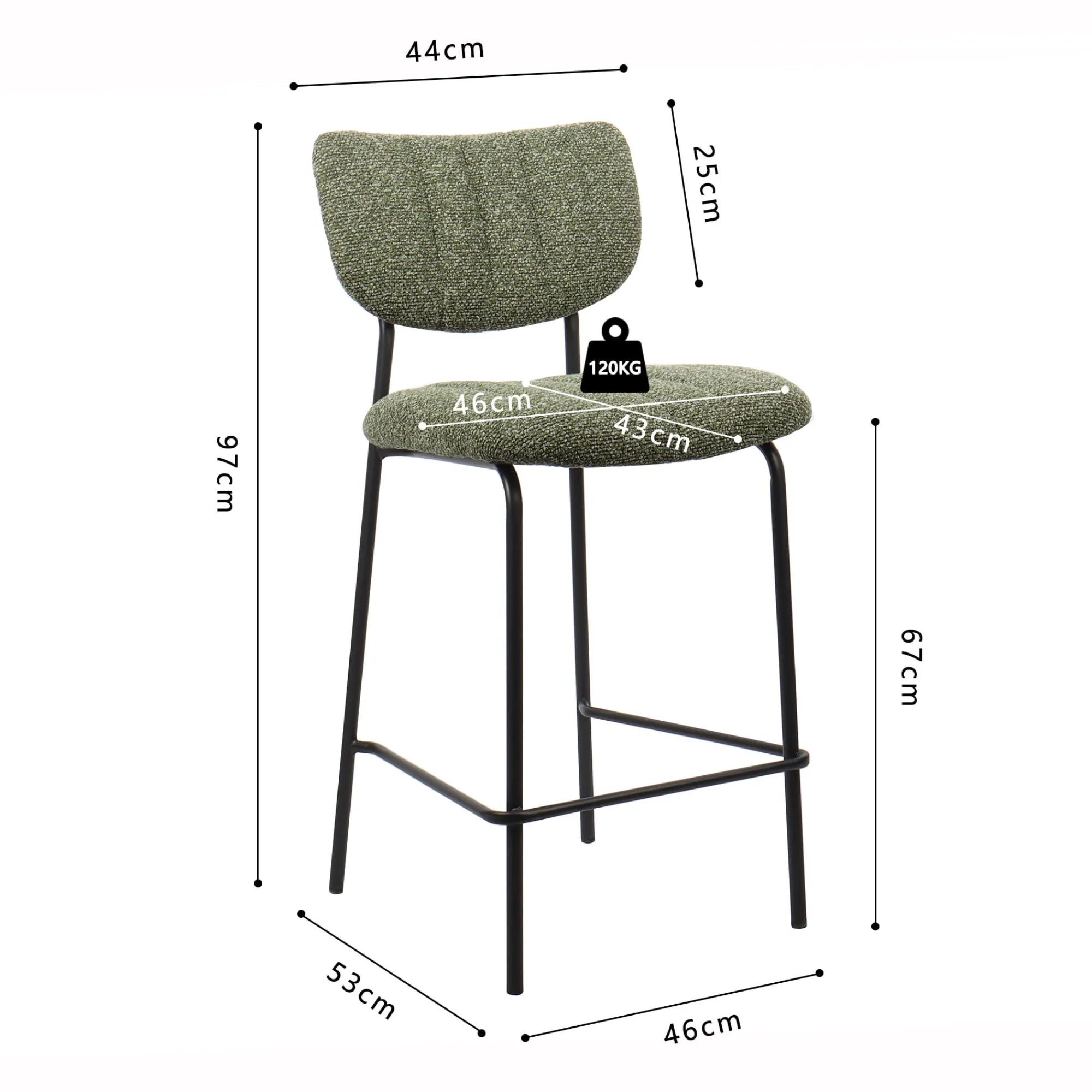 Barkrukken^Huisenthuis Barkruk Lidy Groen – Set van 2