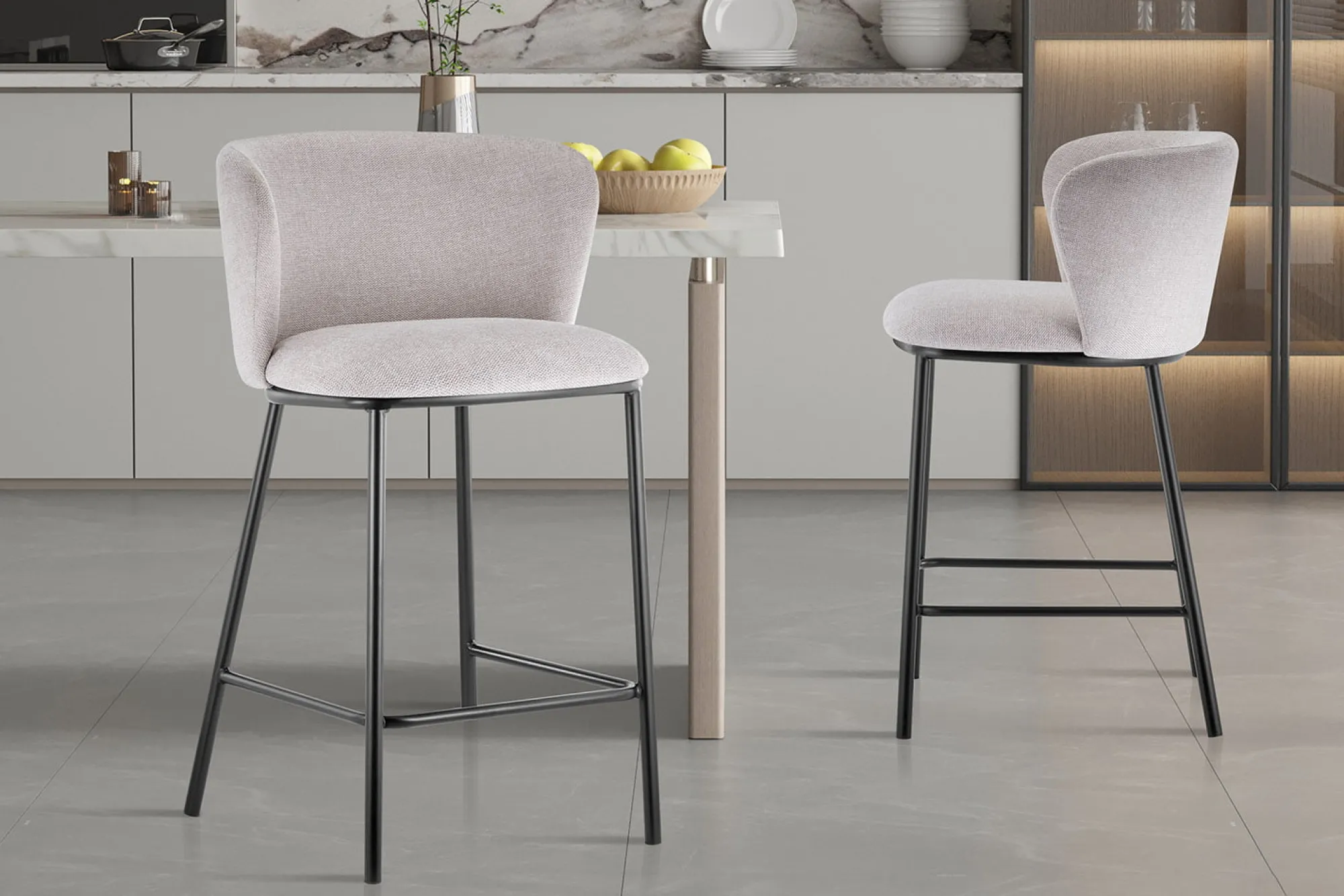 Barkrukken^Huisenthuis Barkruk Lynn – Set van 2 Beige