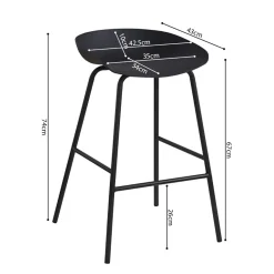 Barkrukken^Huisenthuis Barkruk Mickey – Set van 4 Zwart