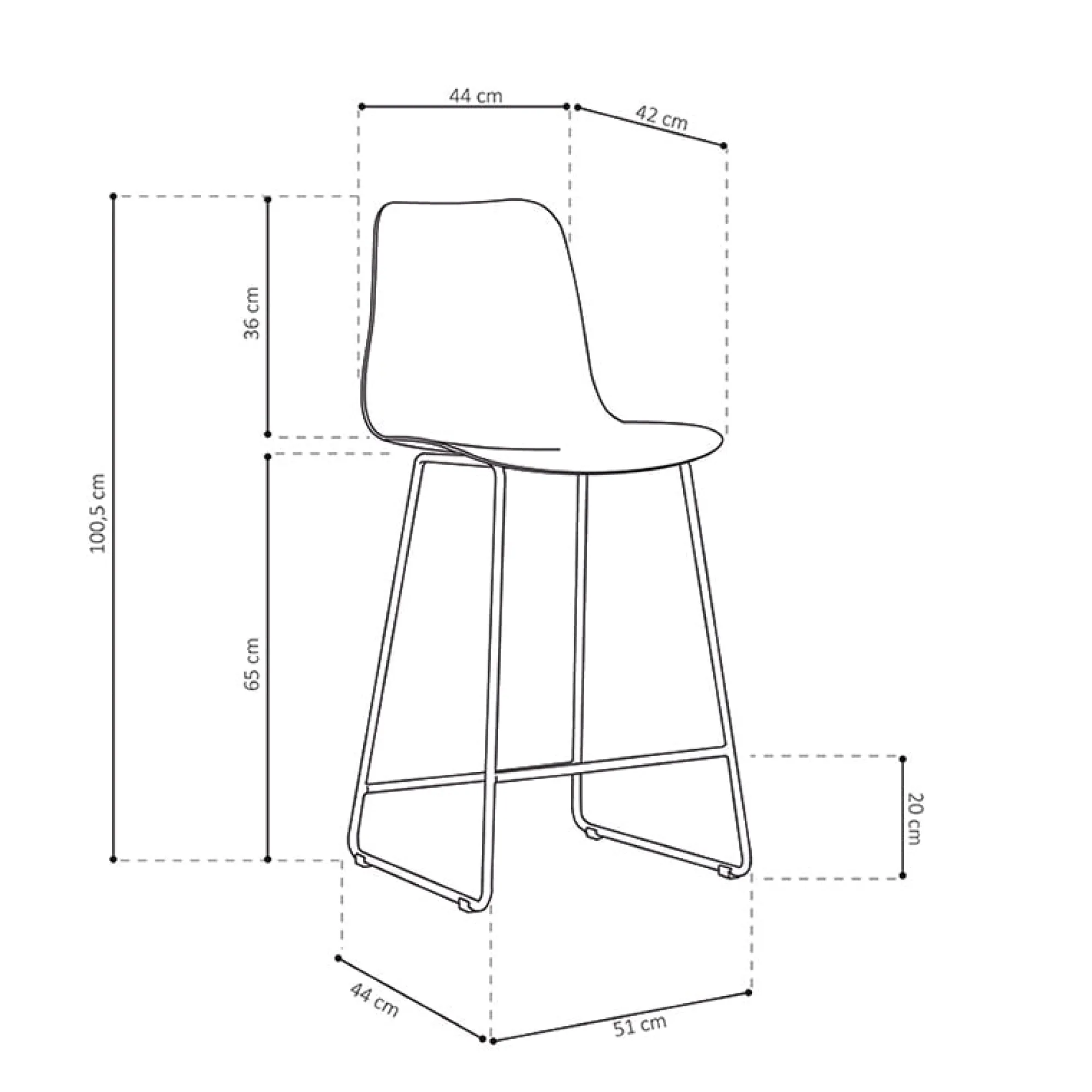 Eetkamerstoelen^Huisenthuis Barkruk Penny – Set van 2 Zwart