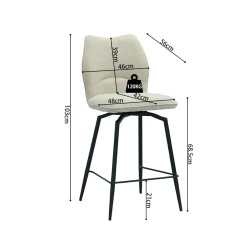 Barkrukken^Huisenthuis Barkruk Quincy Ecru – Set van 2