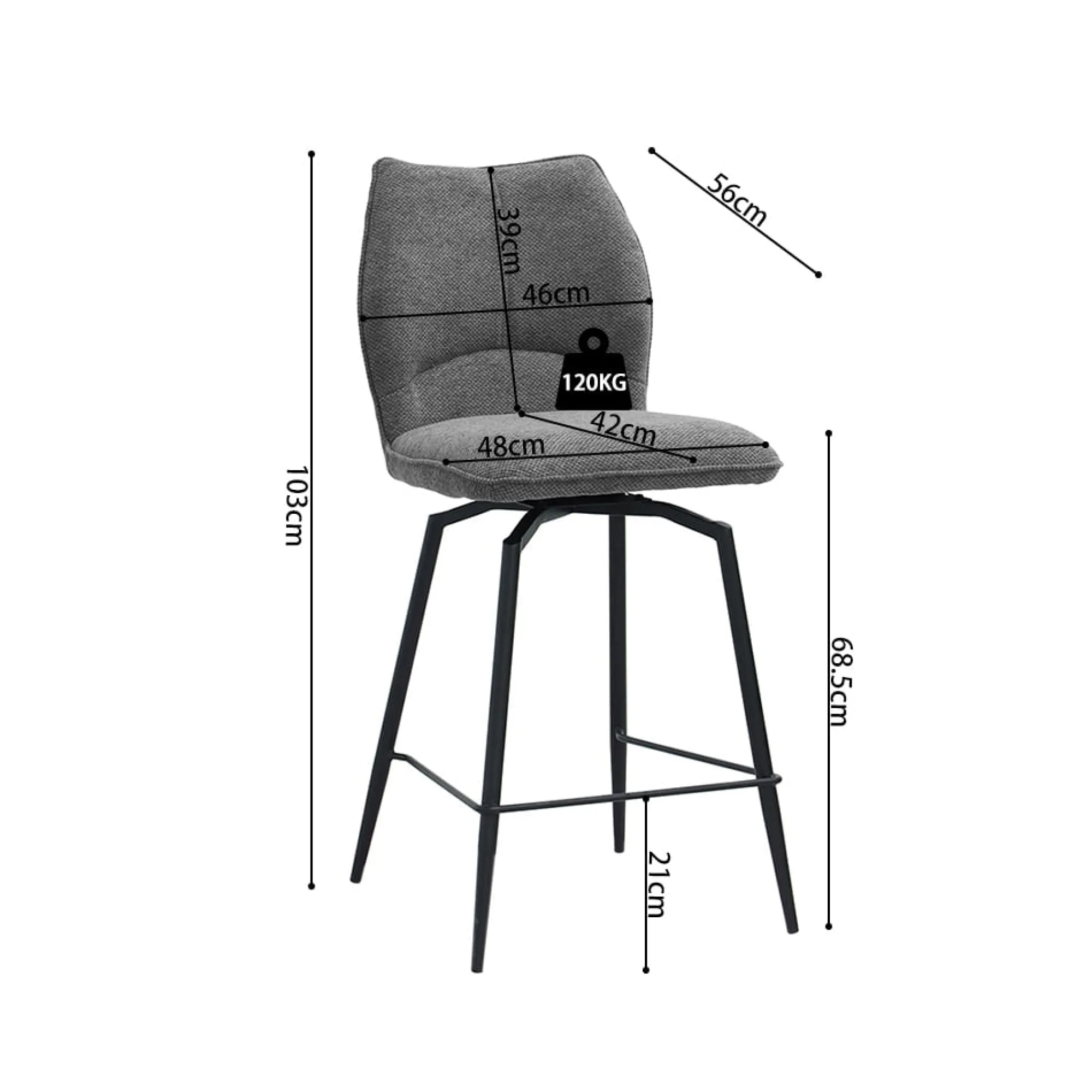 Barkrukken^Huisenthuis Barkruk Quincy Grijs – Set van 2