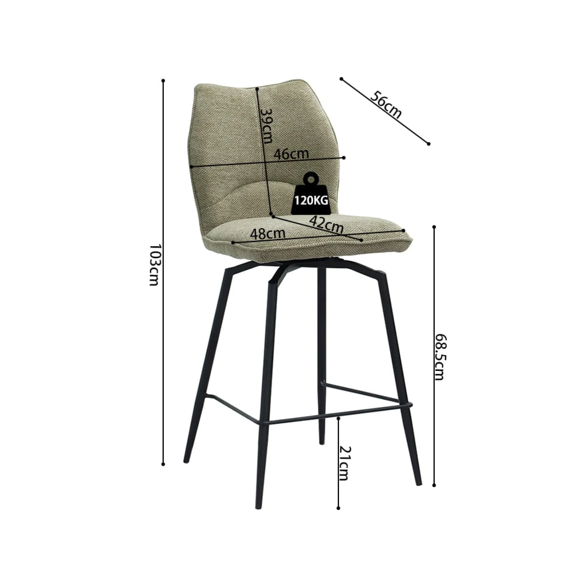 Barkrukken^Huisenthuis Barkruk Quincy Zand – Set van 2