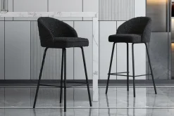 Barkrukken^Huisenthuis Barkruk Riley Bouclé – Set van 2 Grijs