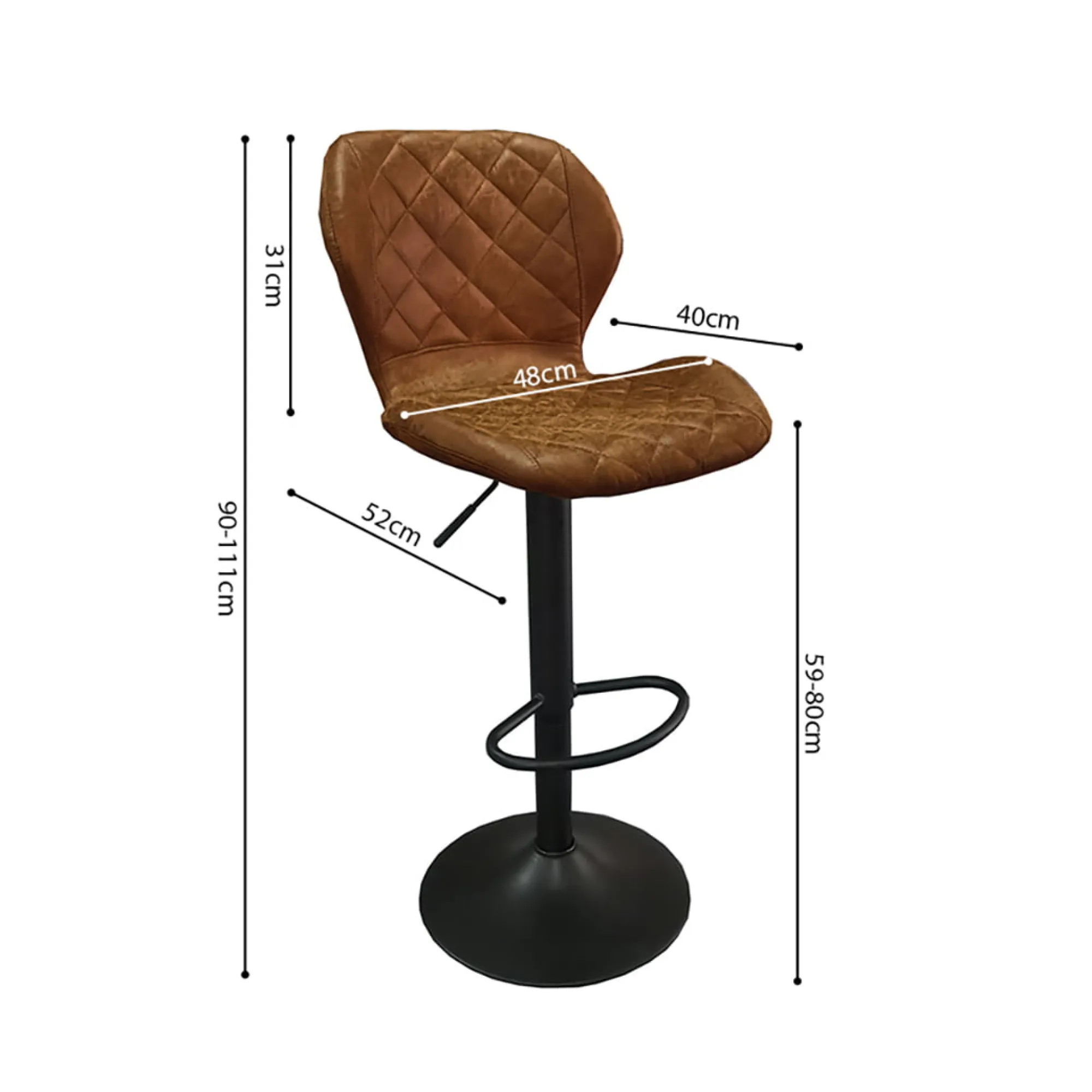 Barkrukken^Huisenthuis Barkruk Siebe – Set van 2 Cognac
