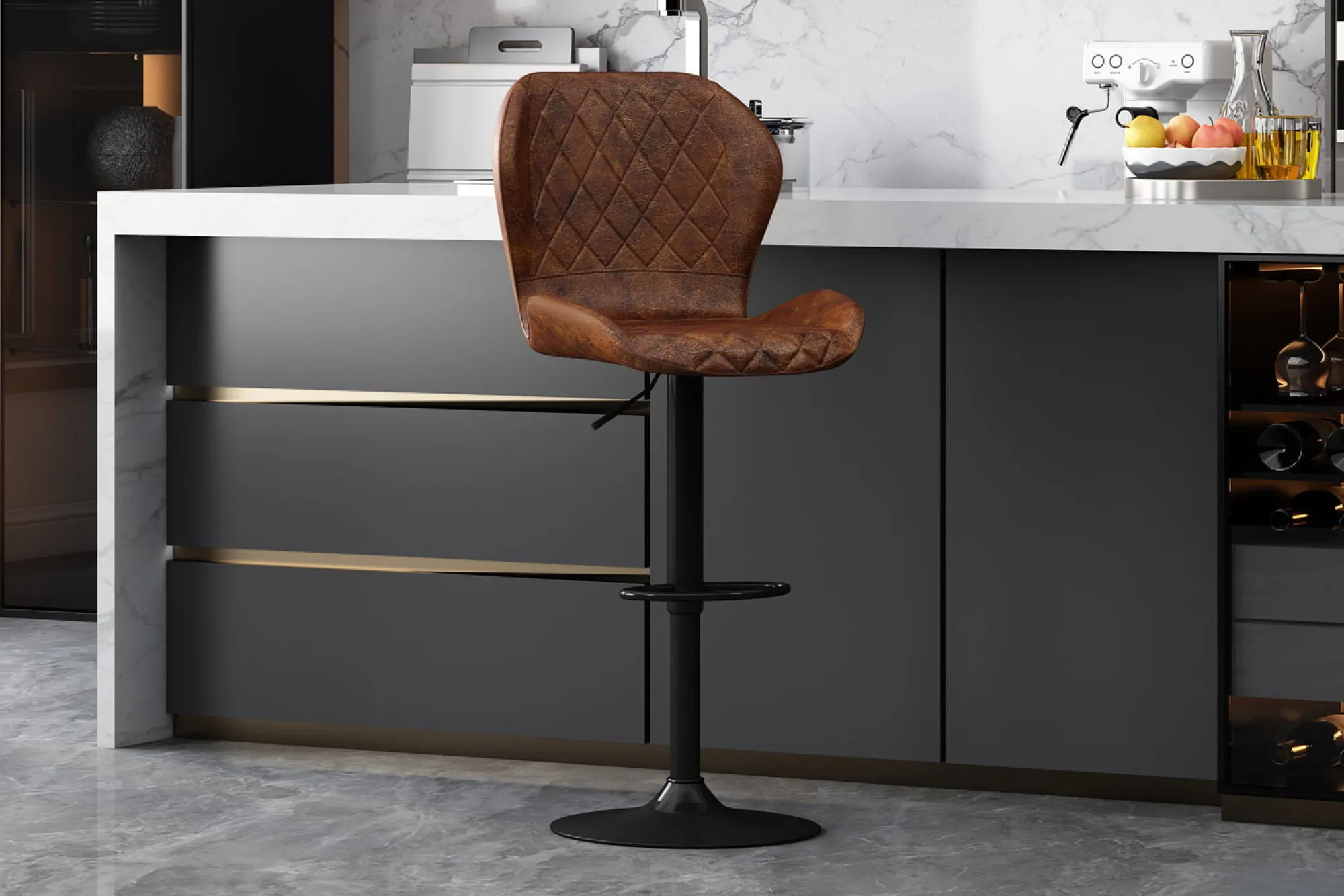 Barkrukken^Huisenthuis Barkruk Siebe – Set van 2 Cognac