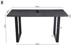 Eetkamertafels^Huisenthuis Bartafel Eugene Donkerbruin 180cm