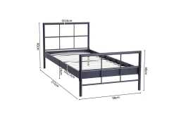 Kinderbedden|Bedden^Huisenthuis Bed Chuck Donkergrijs 90×200 cm