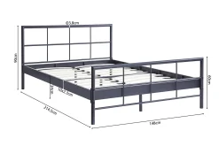 Kinderbedden|Bedden^Huisenthuis Bed Chuck Donkergrijs 140×200 cm