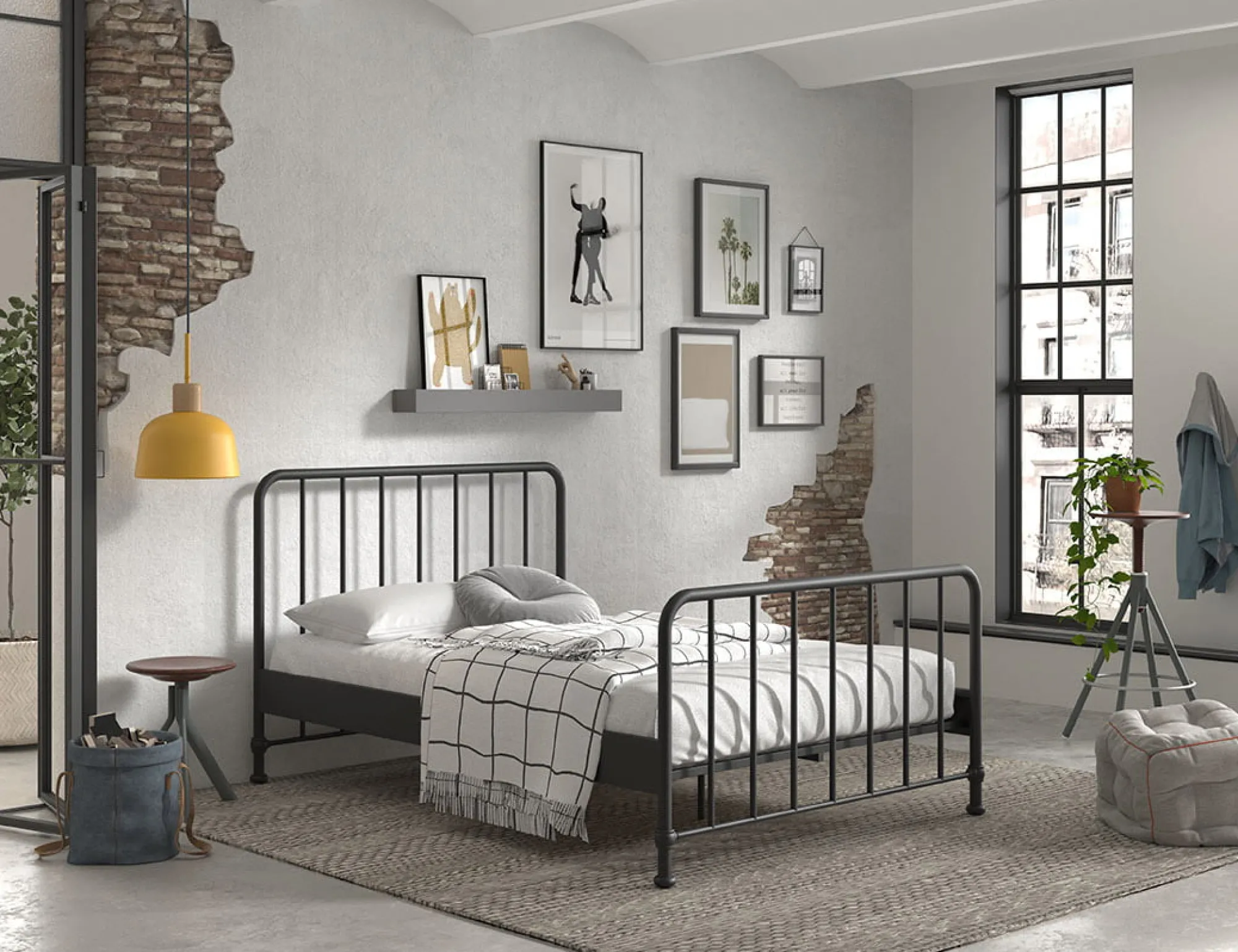 Kinderbedden|Bedden^Huisenthuis Bed Jay 140×200 cm Zwart