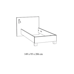 Bedden^Huisenthuis Bed Livia 90×200 cm Eiken