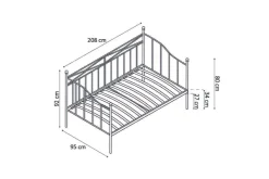 Kinderbedden^Huisenthuis Bed Mabel 90x200cm Zwart