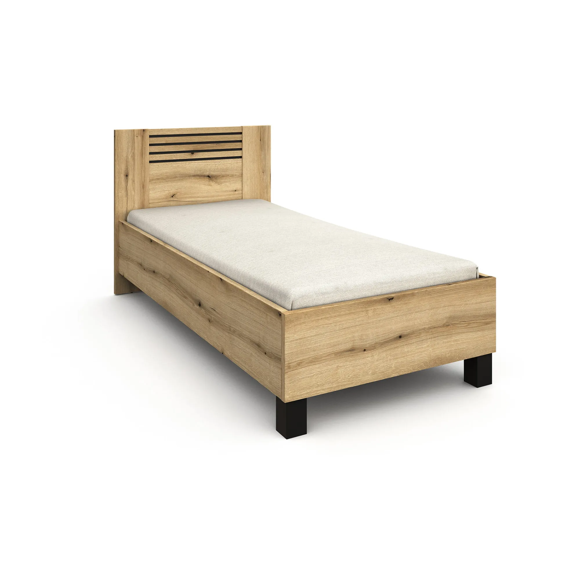 Kinderbedden|Bedden^Huisenthuis Bed Mekong Eiken 90x200cm