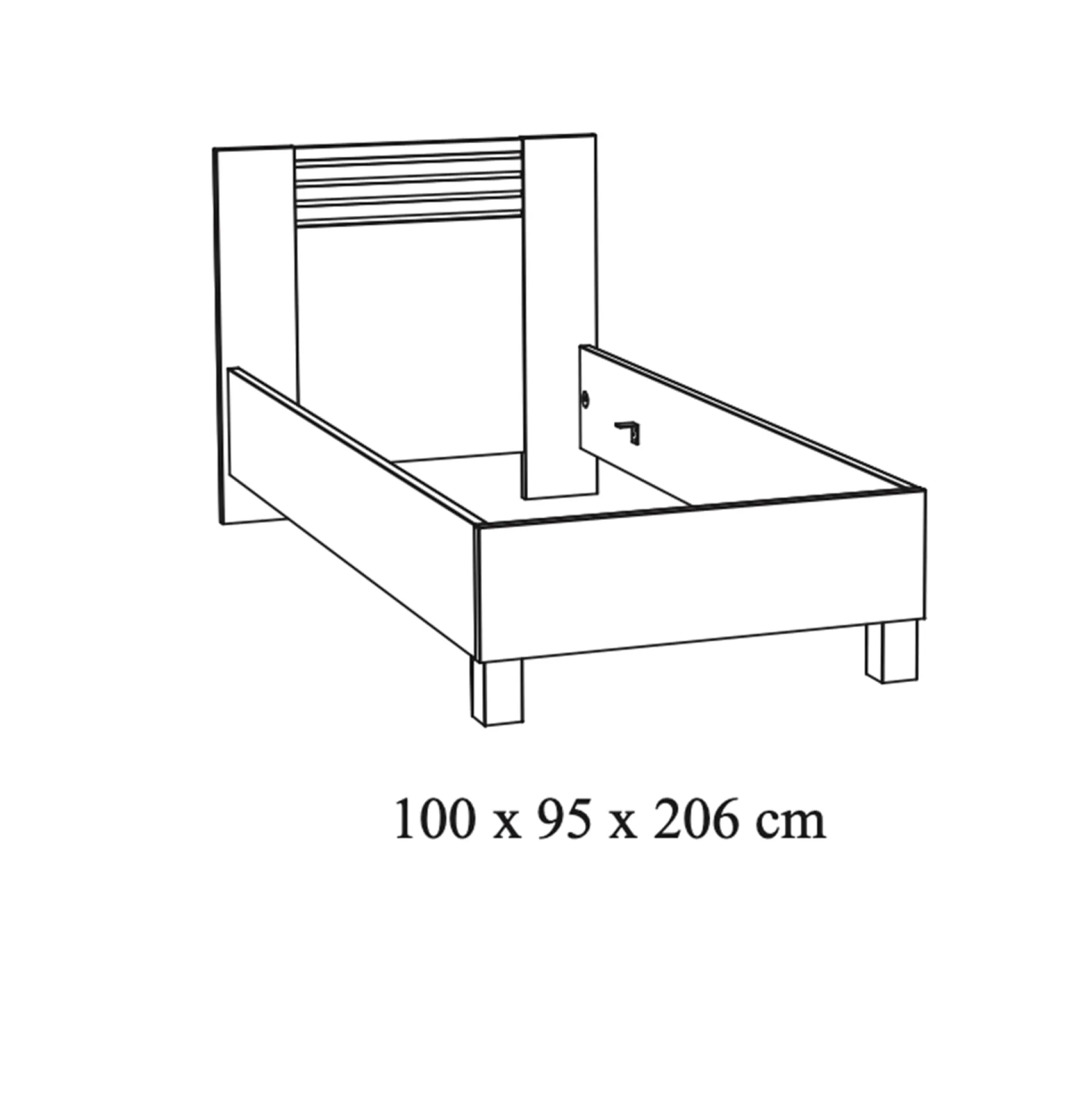 Kinderbedden|Bedden^Huisenthuis Bed Mekong Eiken 90x200cm
