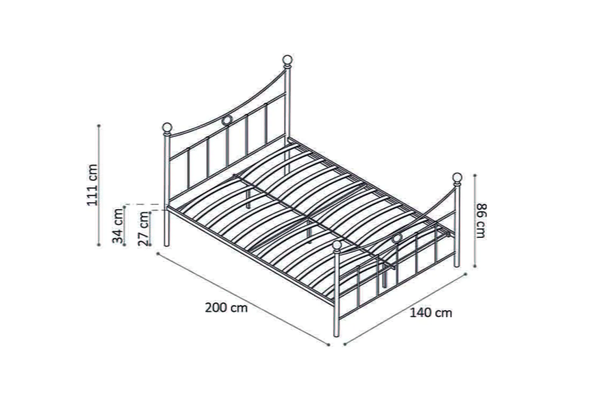 Kinderbedden|Bedden^Huisenthuis Bed Molly 140x200cm Zwart
