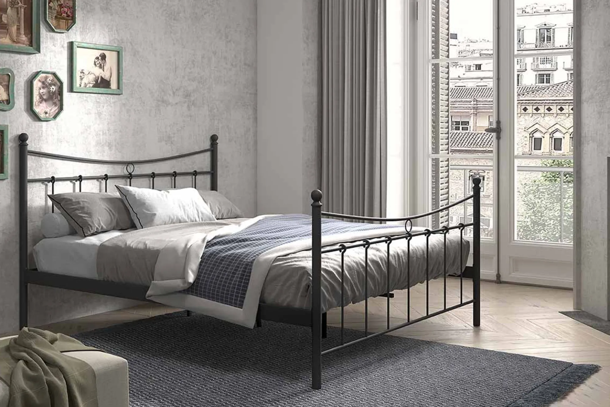 Kinderbedden|Bedden^Huisenthuis Bed Molly Zwart 160x200cm