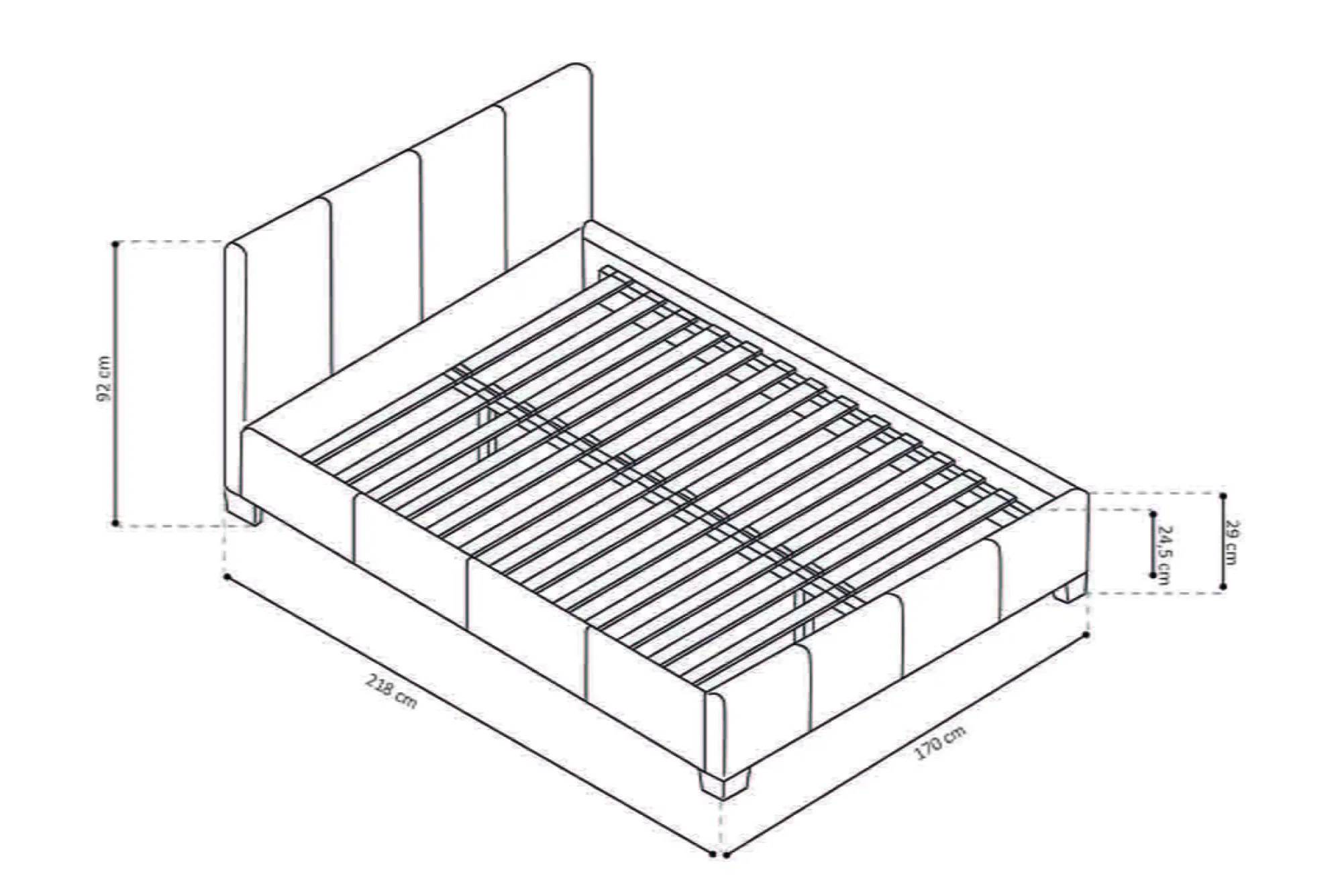 Bedden^Huisenthuis Bed Napels Zwart 160x200cm