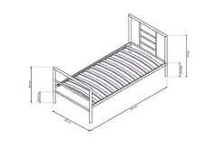 Kinderbedden|Bedden^Huisenthuis Bed Patrick Grijs 90x200cm
