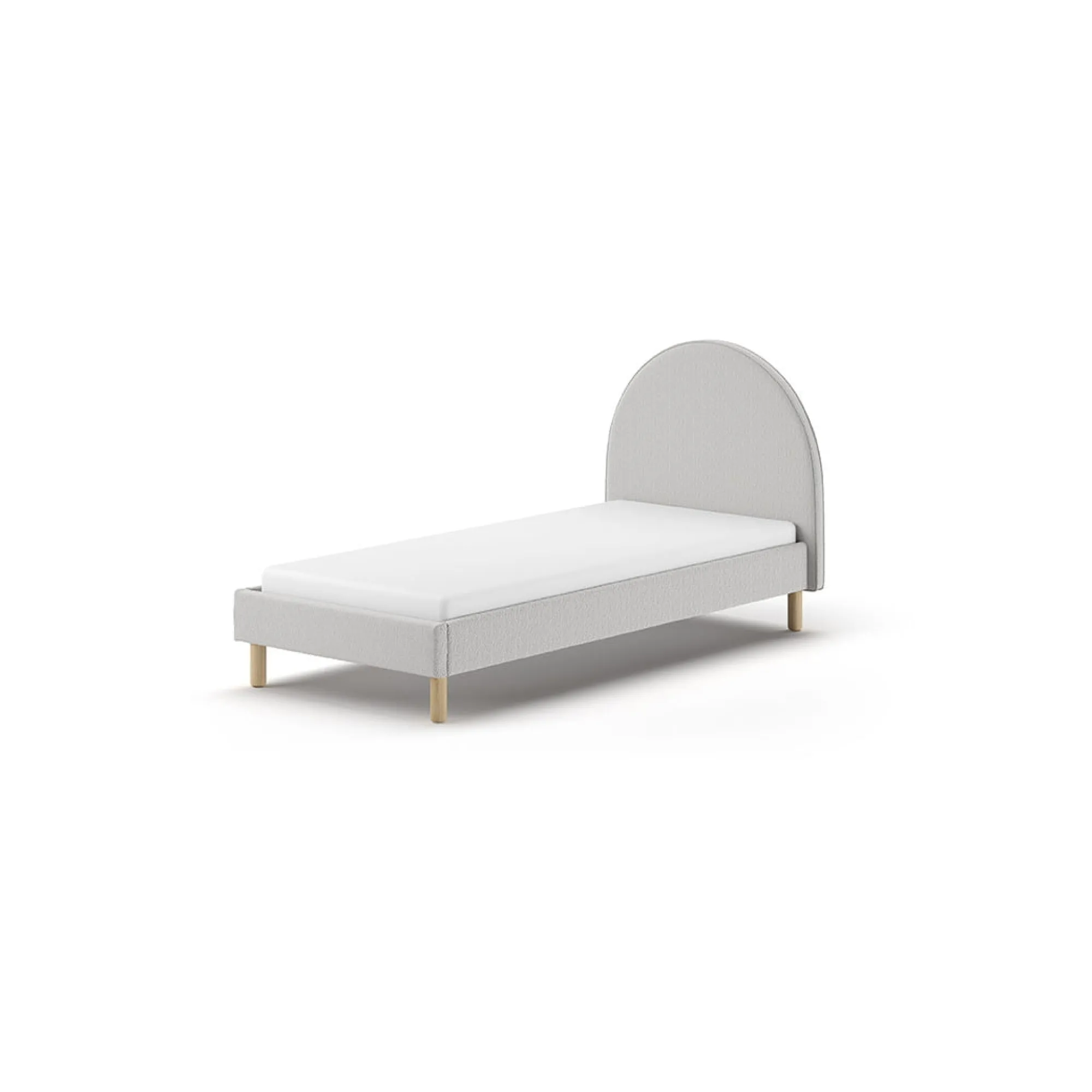Kinderbedden|Bedden^Huisenthuis Bed Victoria Bouclé 90×200 cm Grijs