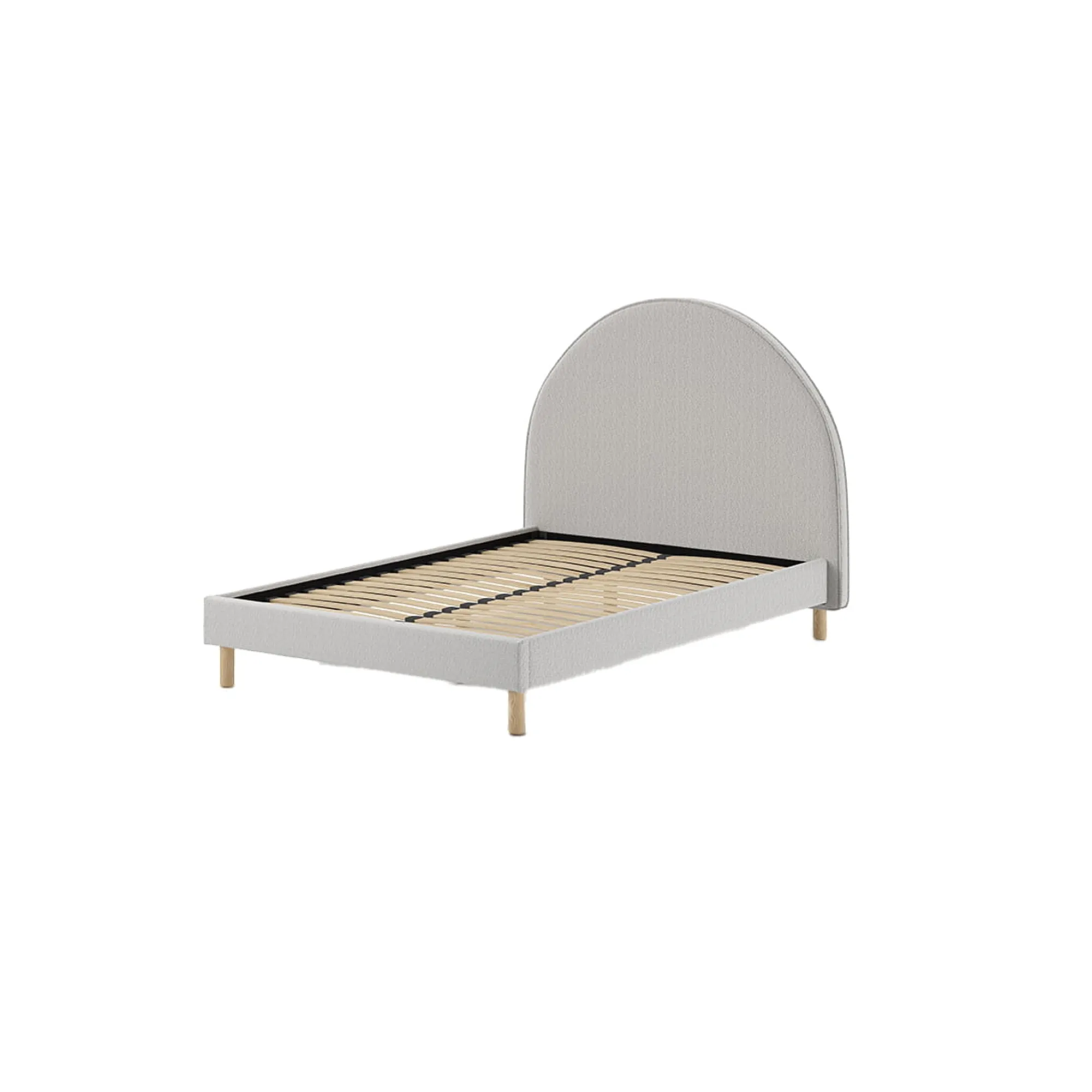 Kinderbedden|Bedden^Huisenthuis Bed Victoria Bouclé 140×200 cm Grijs