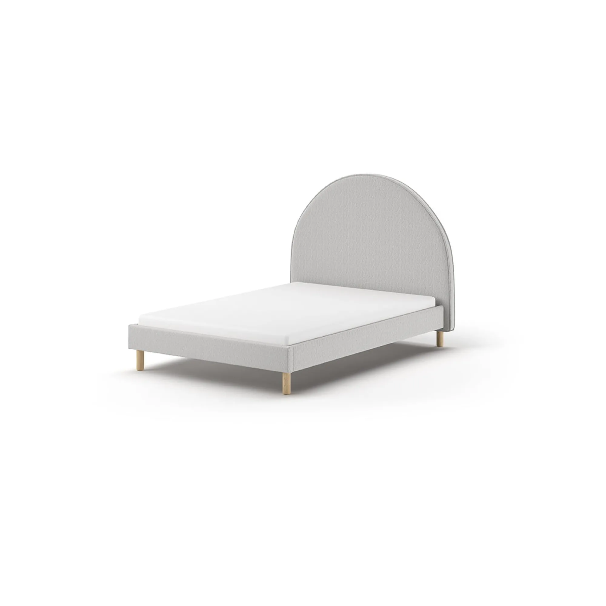 Kinderbedden|Bedden^Huisenthuis Bed Victoria Bouclé 140×200 cm Grijs