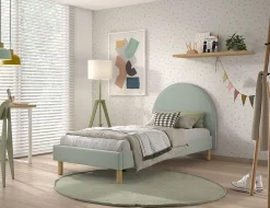 Kinderbedden|Bedden^Huisenthuis Bed Victoria Bouclé 90×200 cm Groen