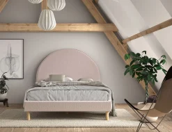 Kinderbedden|Bedden^Huisenthuis Bed Victoria Bouclé 140×200 cm Roze