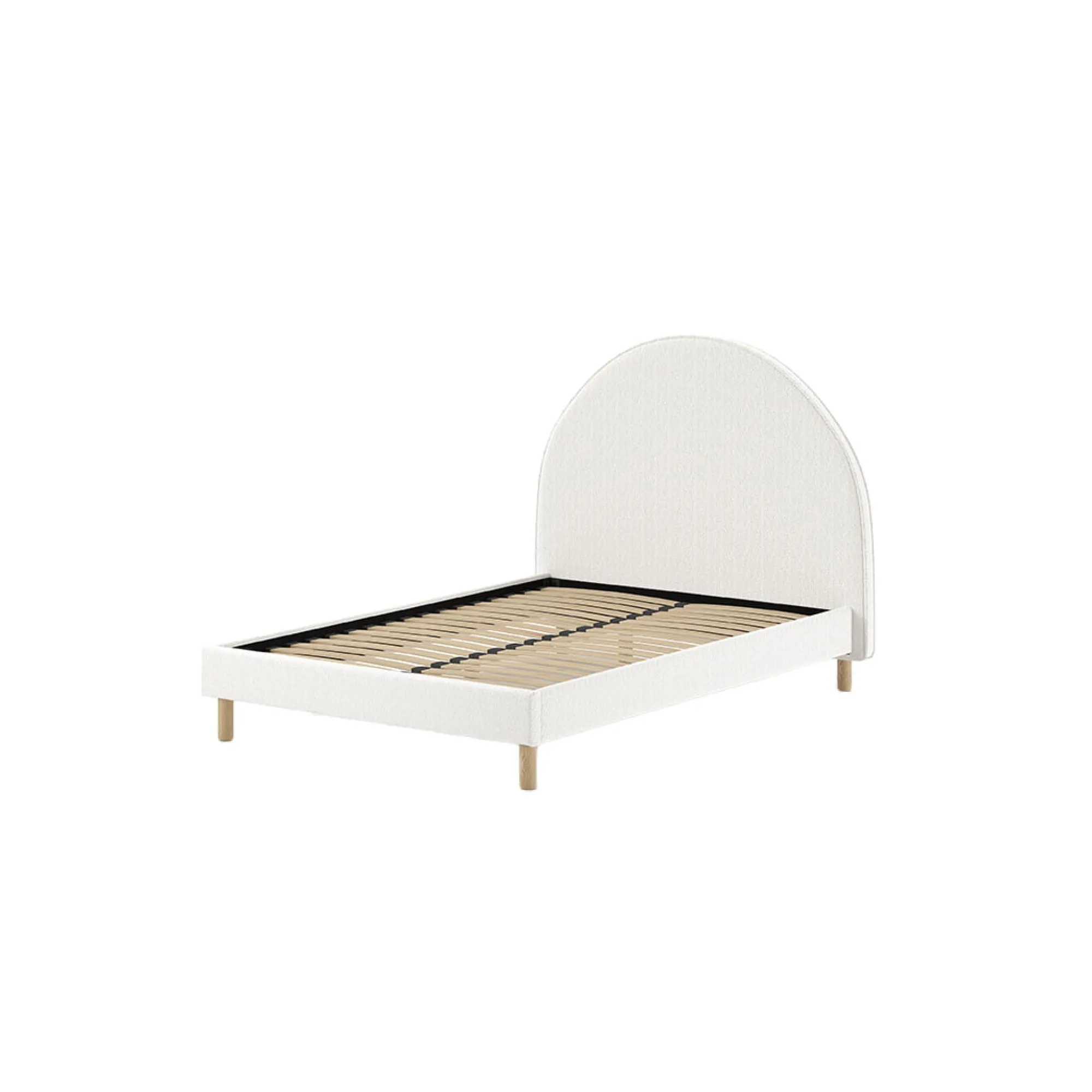 Kinderbedden|Bedden^Huisenthuis Bed Victoria Bouclé 140×200 cm Wit