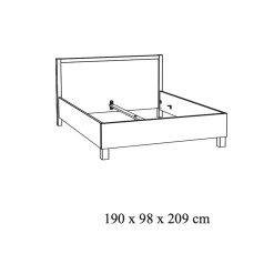 Bedden^Huisenthuis Bed Yumi Eiken 180x200cm