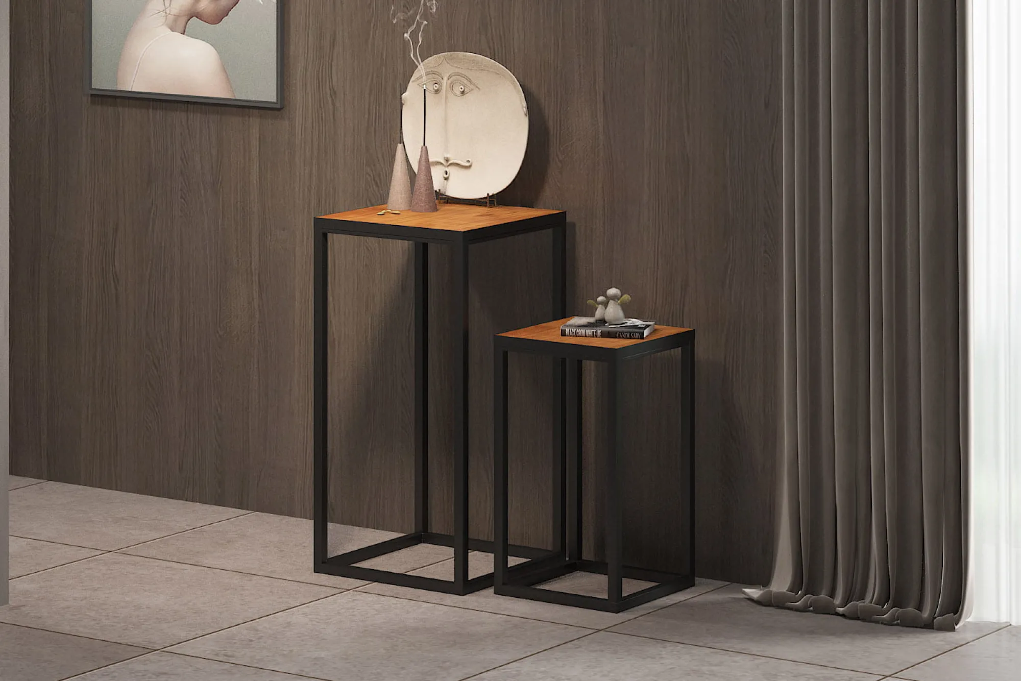 Bijzettafels^Huisenthuis Bijzettafel set Otis Bruin