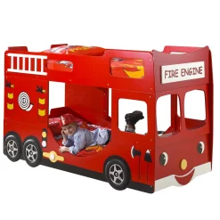 Kinderbedden^Huisenthuis Brandweerwagen stapelbed Maarten-G