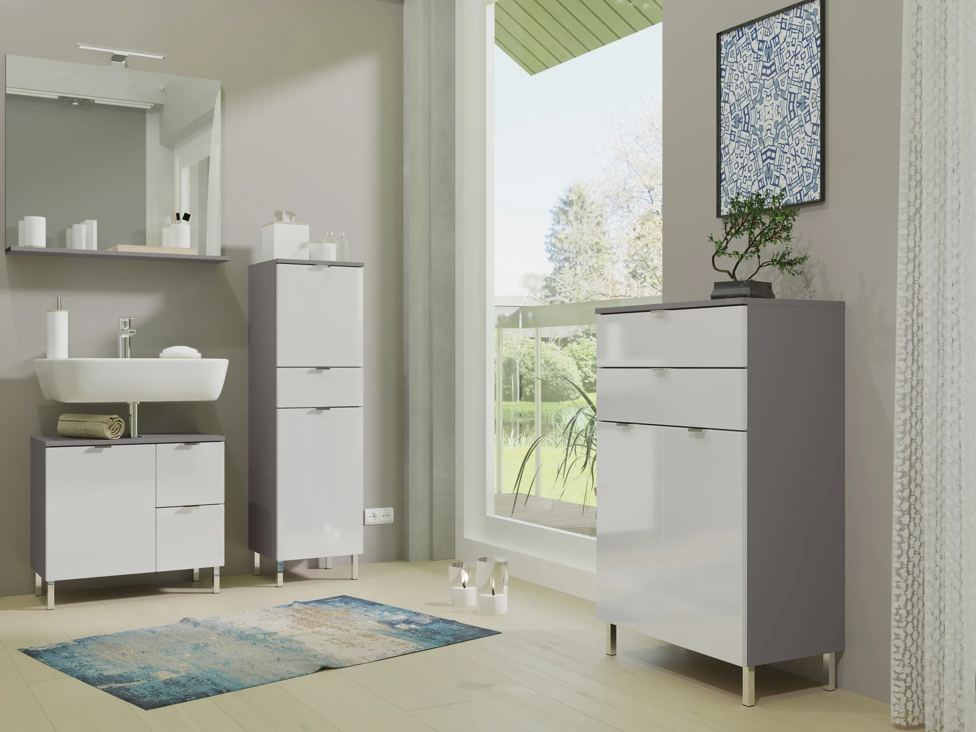 Bundelvoordeel Badkamers^Huisenthuis Bundelvoordeel June Antraciet/Wit