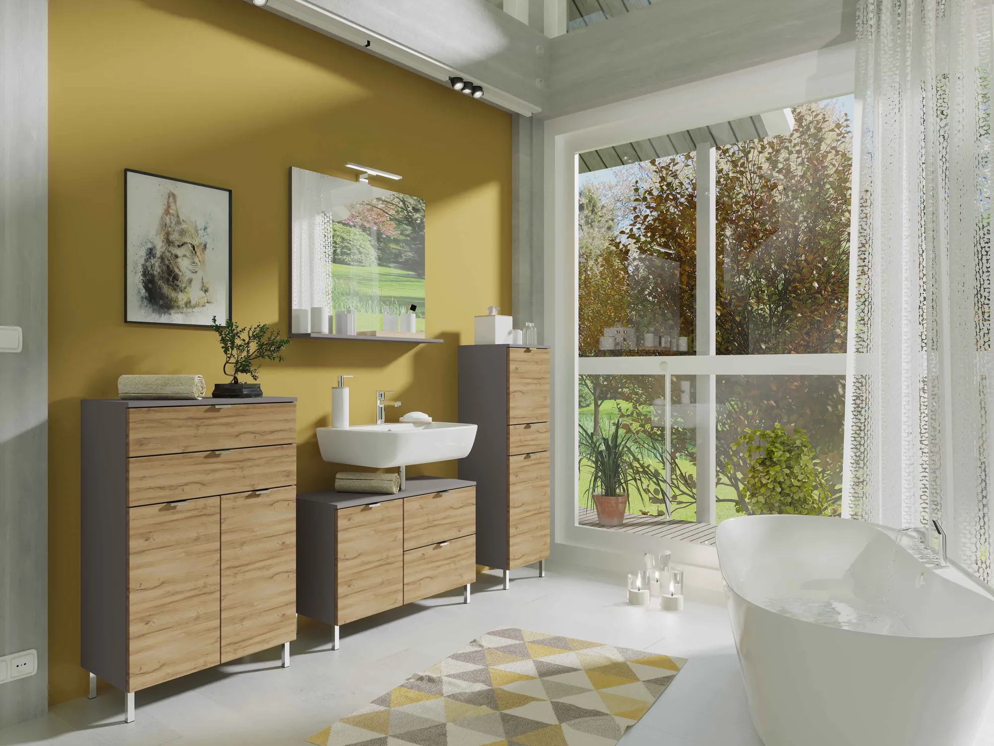 Bundelvoordeel Badkamers^Huisenthuis Bundelvoordeel June Antraciet/Eiken