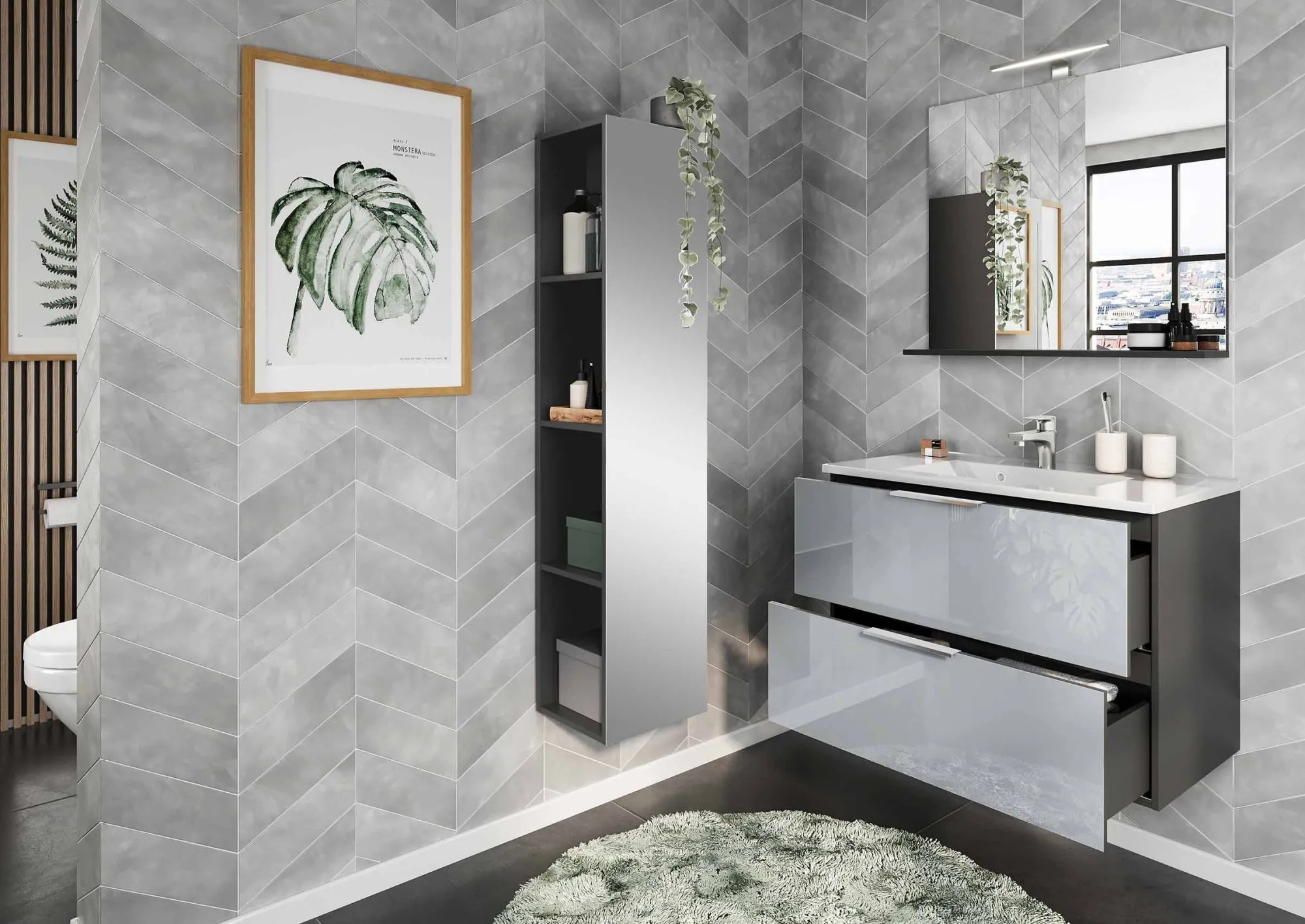 Bundelvoordeel Badkamers^Huisenthuis Bundelvoordeel Philip Grafiet-Zilver