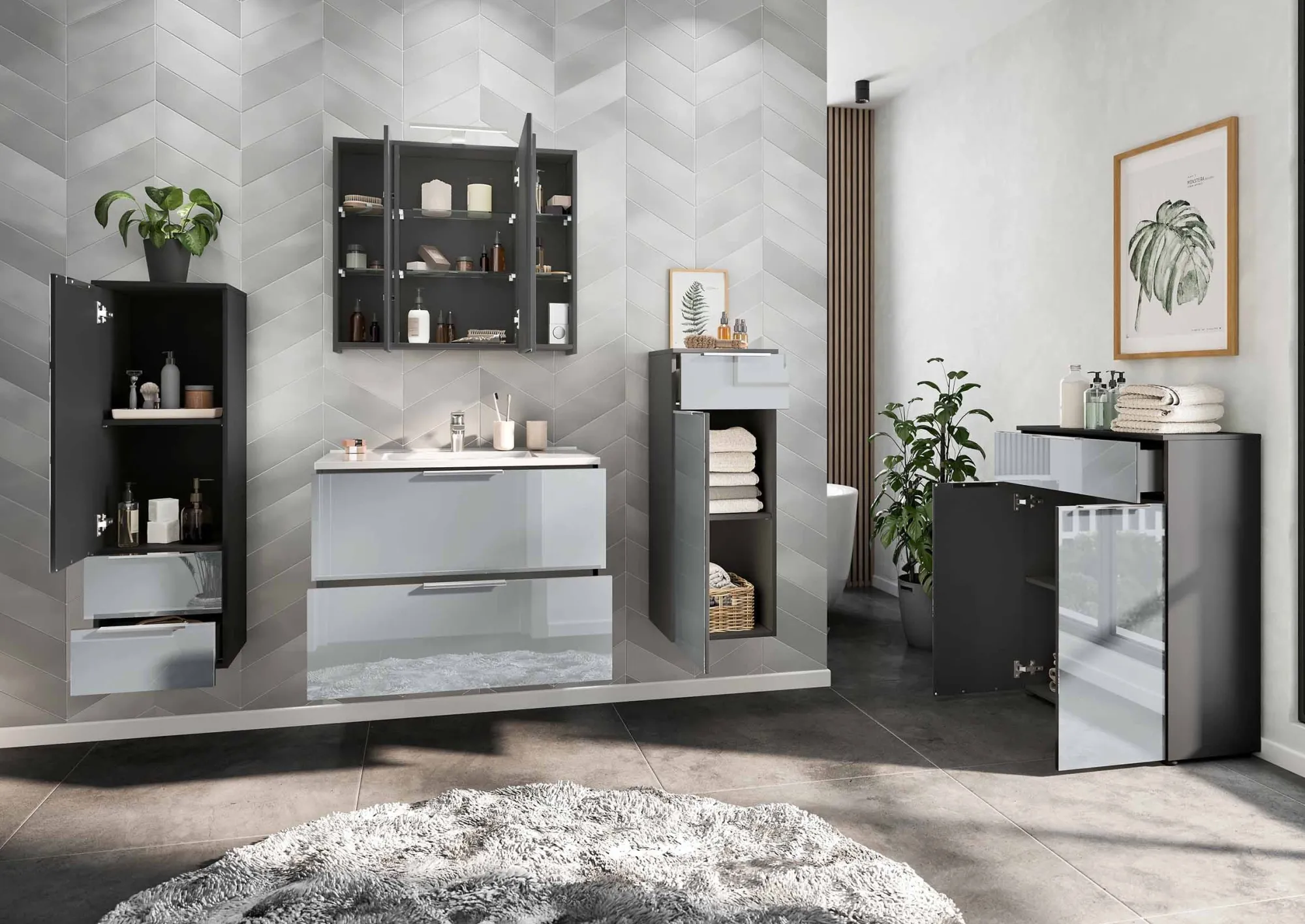 Bundelvoordeel Badkamers^Huisenthuis Bundelvoordeel Philip Grafiet-Zilver