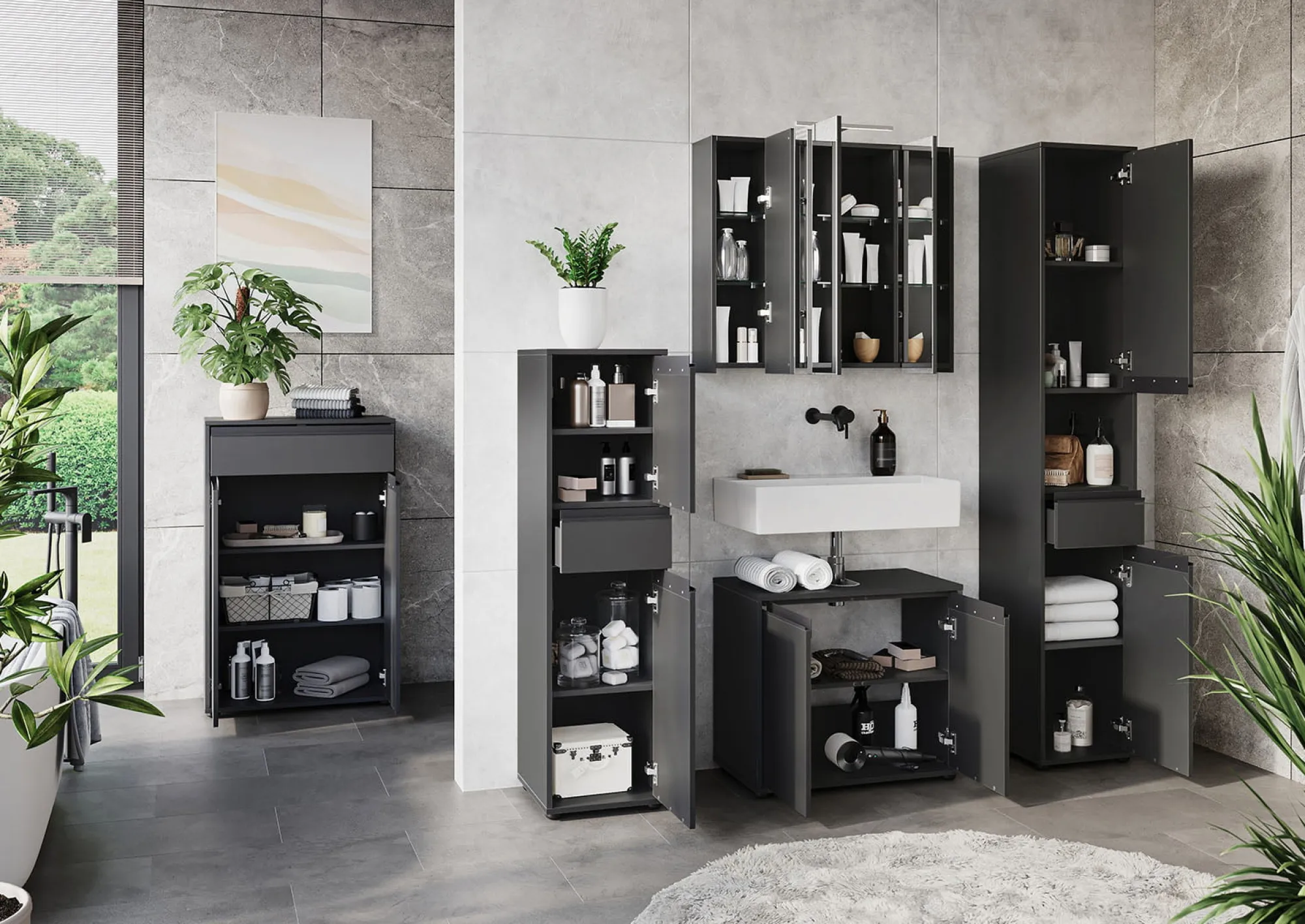 Bundelvoordeel Badkamers^Huisenthuis Bundelvoordeel Pula Grafiet