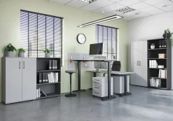 Bureaus^Huisenthuis Bureau Discovery 180 cm Lichtgrijs Zwart