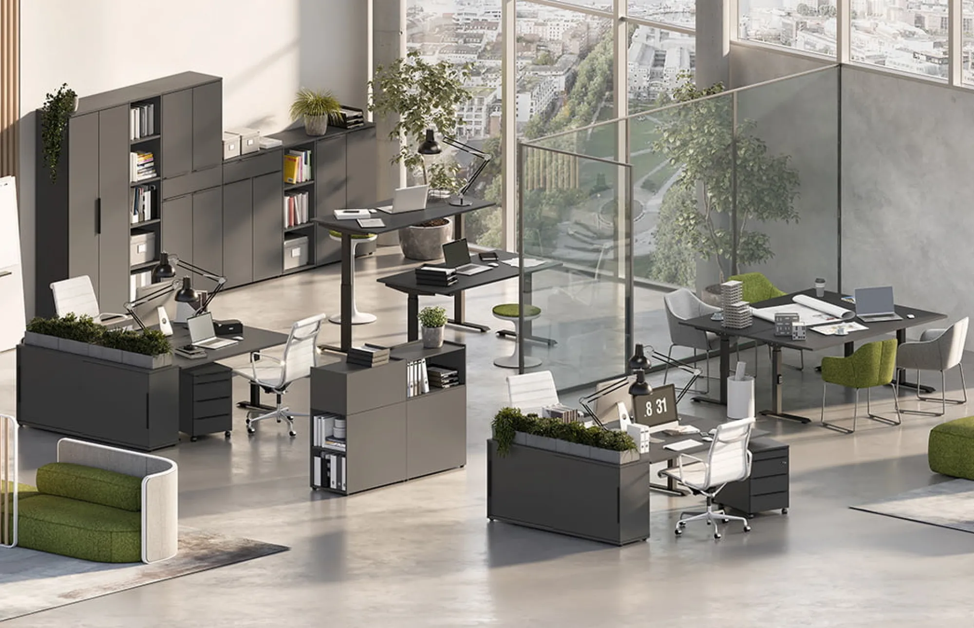 Bureaus^Huisenthuis Bureau Galileo 120 cm Grafiet