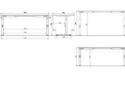 Bureaus^Huisenthuis Bureau Galileo 180 cm Grafiet