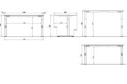 Bureaus^Huisenthuis Bureau Galileo 140 cm Wit