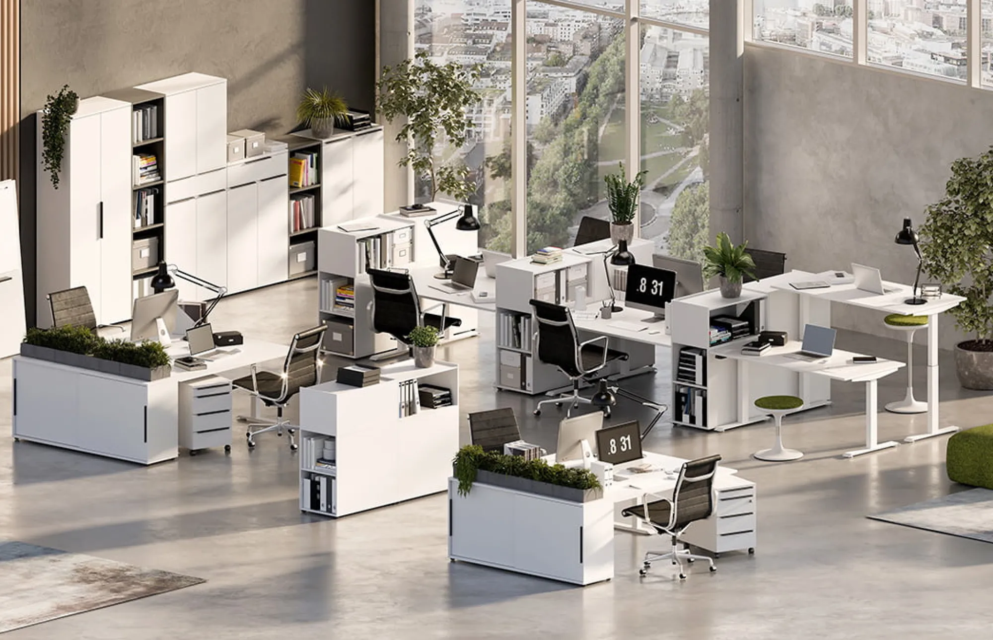 Bureaus^Huisenthuis Bureau Galileo 140 cm Wit