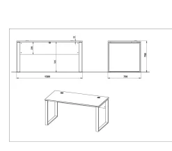 Bureaus^Huisenthuis Bureau Kreta 158 CM